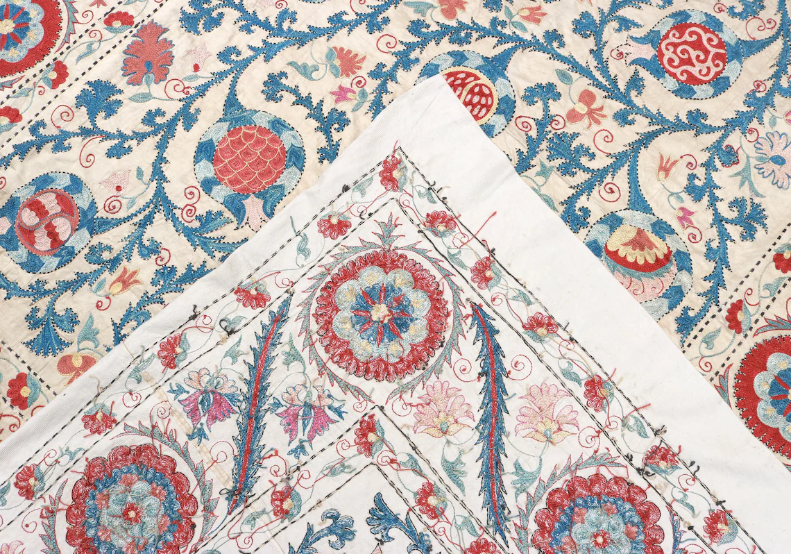 Uzbek Suzani Embroidery Authentic Handwork Minzifa Suzani