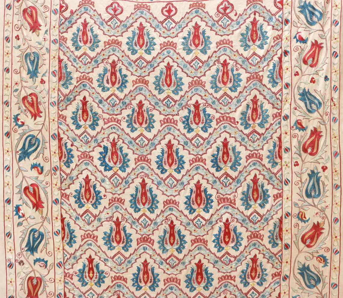 MS1624-71 Uzbek Suzani Embroidery. Unique and Distinctive Handmade Suzani.
