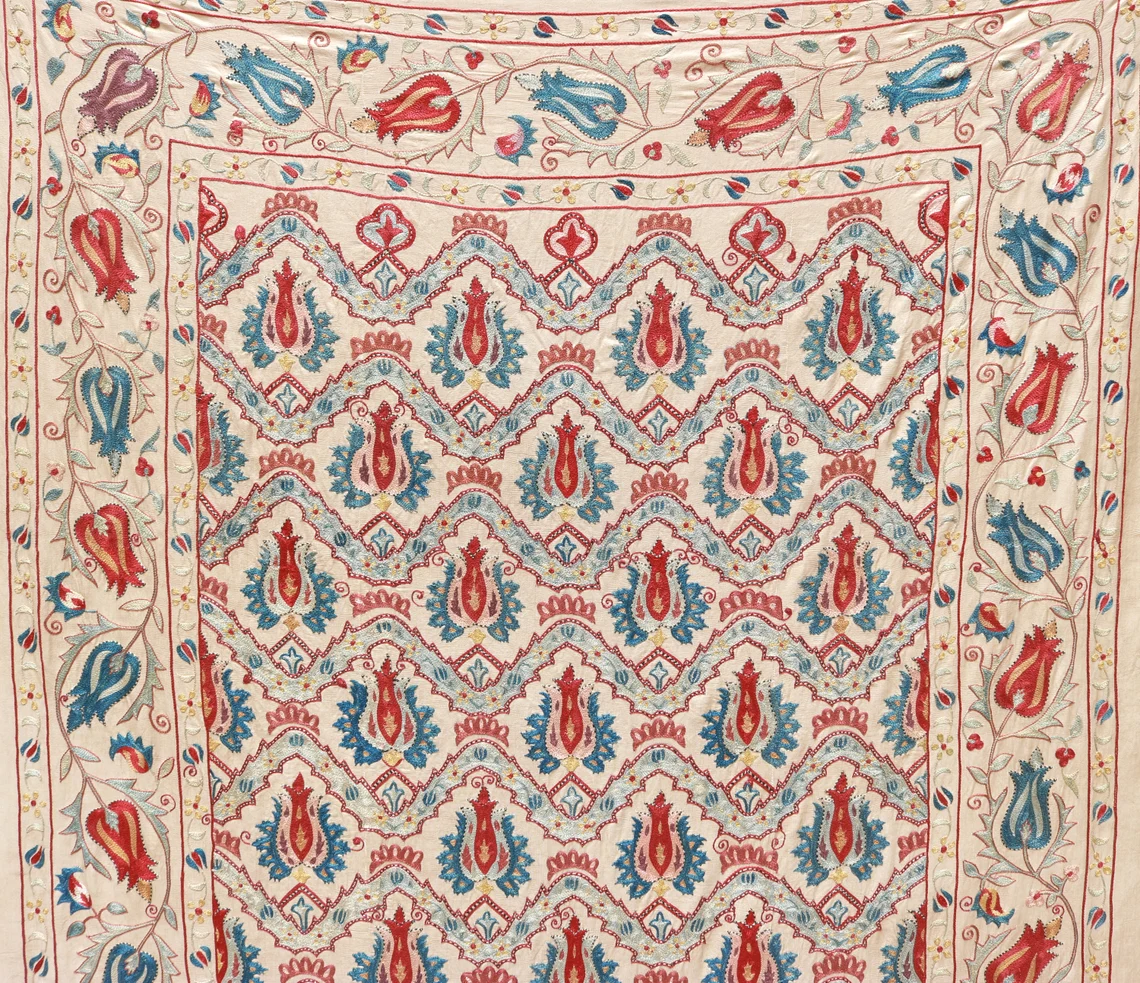 MS1624-72 Uzbek Suzani Embroidery. Unique and Distinctive Handmade Suzani.