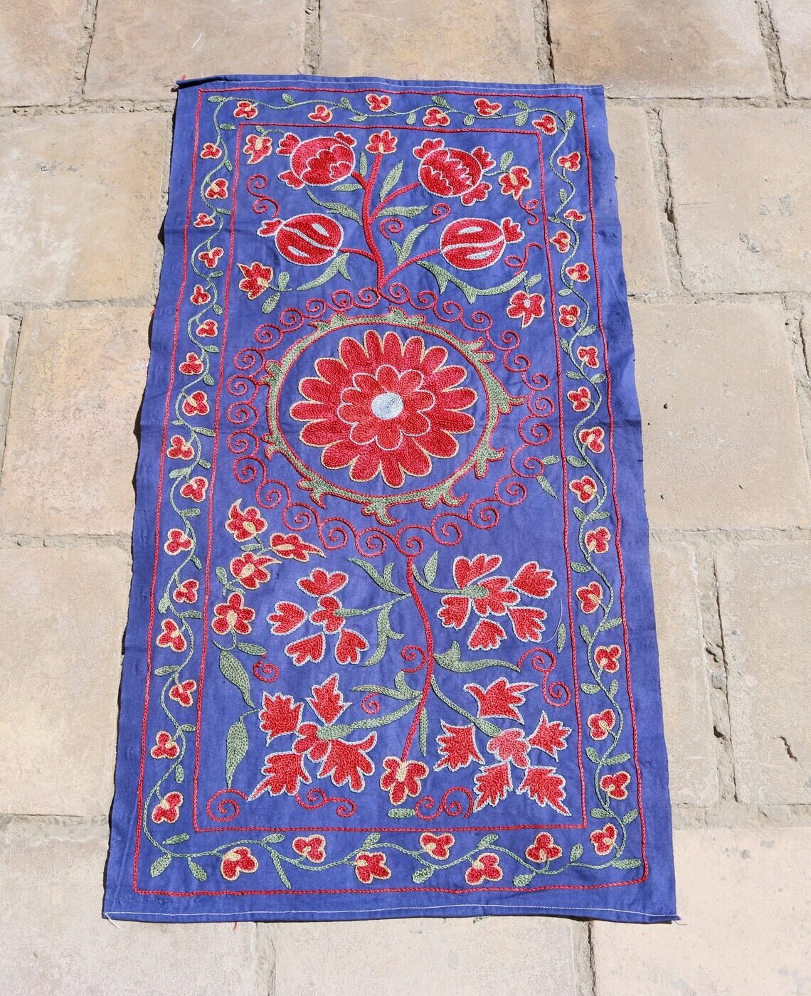 il_1140xN.5265524034_kj20 Silk Suzani Embroidery. Unique and Distinctive Handmade Embroidery. Suzani Wall Hanging, Suzani Tablecloth, Suzani Bed Cover, Style Antique Suzani.