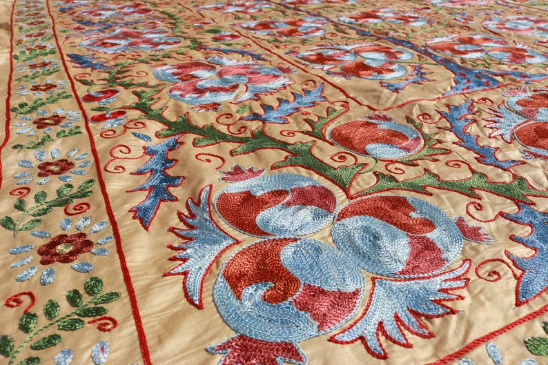 Exquisite Silk Suzani Embroidery MinzifaSuzani