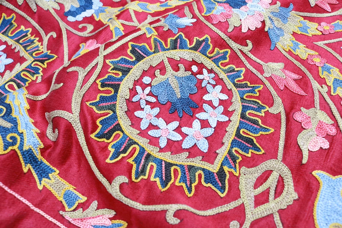 Suzani,Uzbek handmade embroidery. Table runners. The finest handmade table runner. Wall hanging, tablecloth.