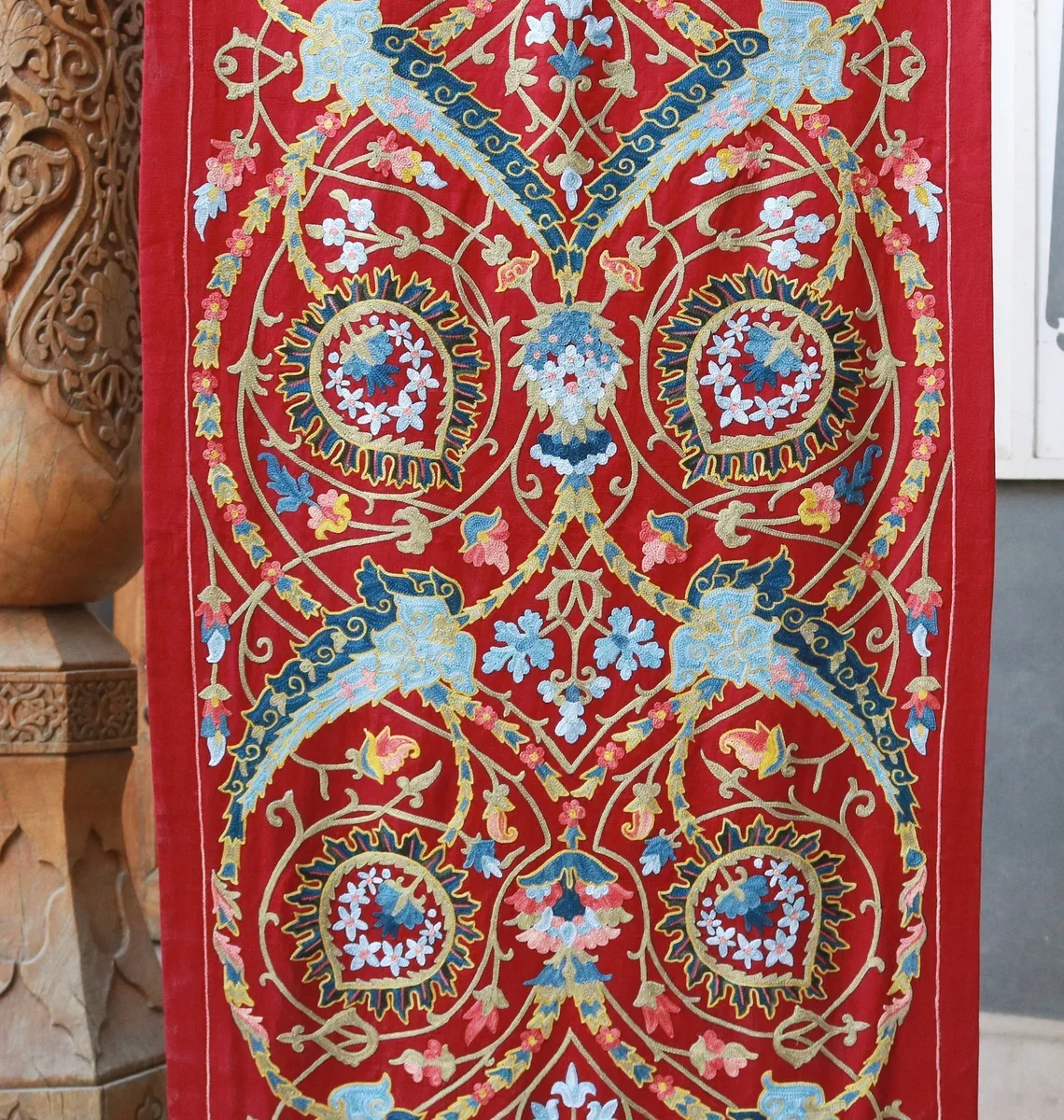 Suzani,Uzbek handmade embroidery. Table runners. The finest handmade table runner. Wall hanging, tablecloth.