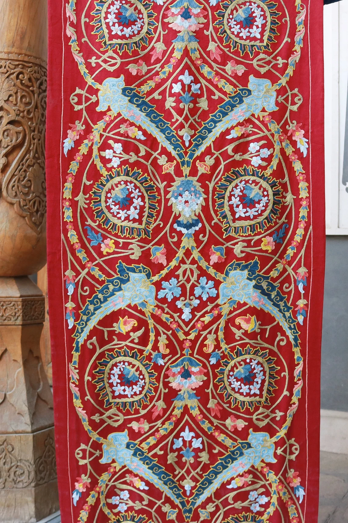 Suzani,Uzbek handmade embroidery. Table runners. The finest handmade table runner. Wall hanging, tablecloth.