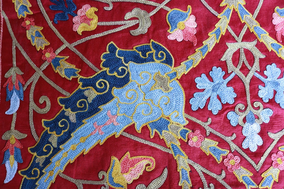 Suzani,Uzbek handmade embroidery. Table runners. The finest handmade table runner. Wall hanging, tablecloth.