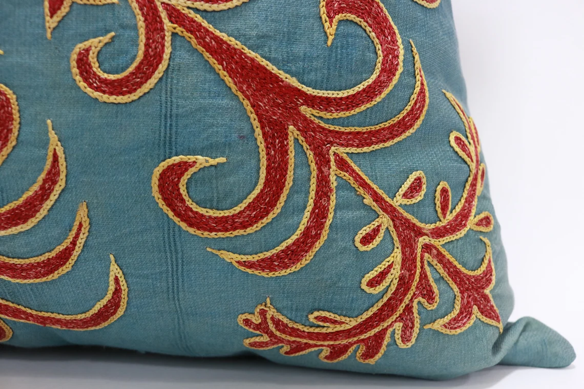 Uzbek Embroidery Suzani Pillow, Suzani Throw Pillow, Suzani Cushion Cover, Suzani Pillow Cover, Hand Embroidery Suzani Pillow, Best Sale