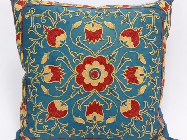 Uzbek Embroidery Suzani Pillow, Suzani Throw Pillow, Suzani Cushion Cover, Suzani Pillow Cover, Hand Embroidery Suzani Pillow, Best Sale