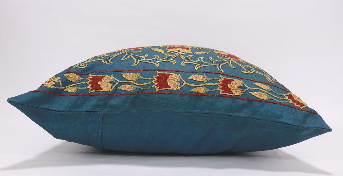 Uzbek Embroidery Suzani Pillow, Suzani Throw Pillow, Suzani Cushion Cover, Suzani Pillow Cover, Hand Embroidery Suzani Pillow, Best Sale