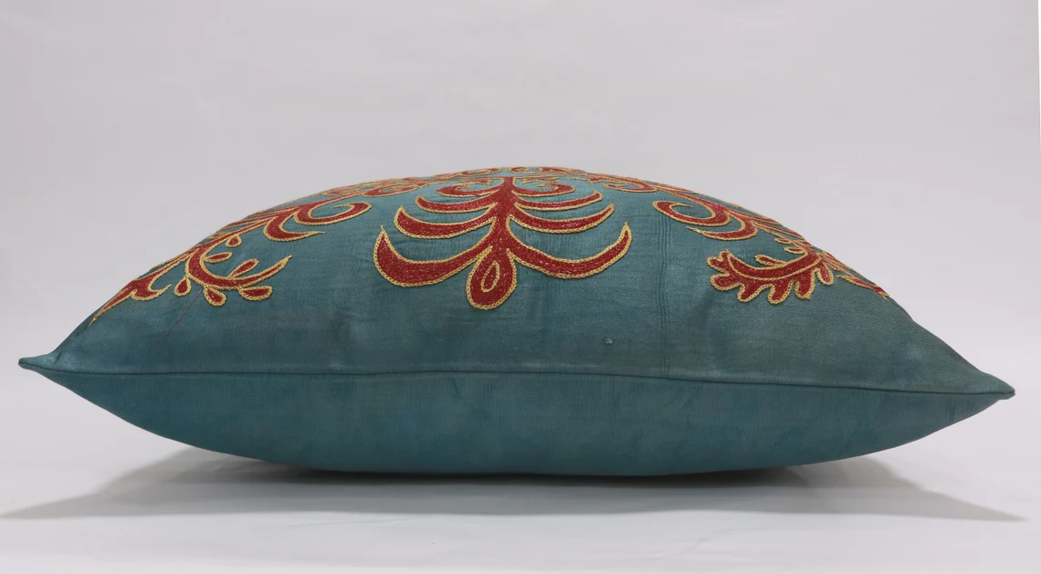 Uzbek Embroidery Suzani Pillow, Suzani Throw Pillow, Suzani Cushion Cover, Suzani Pillow Cover, Hand Embroidery Suzani Pillow, Best Sale