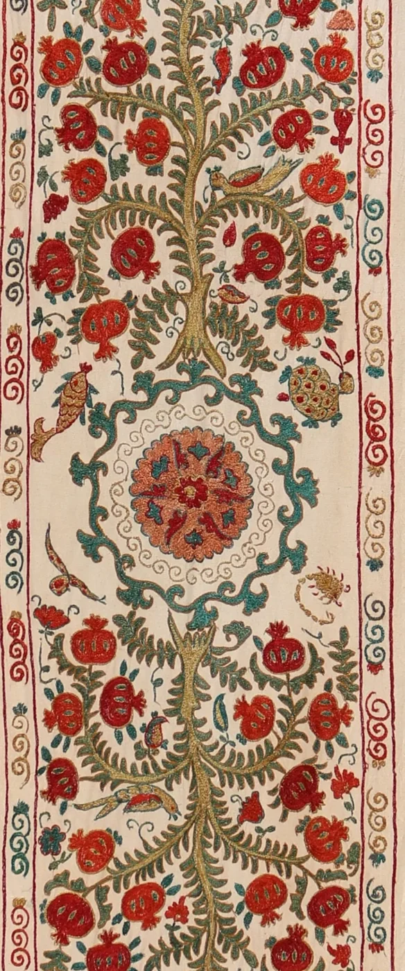 il_1140xN.3341310560_mvez Suzani Runner Uzbek Silk embroidery,Suzani Fabric Suzani Wall Hanging, Bedspread, Bed cover, Wall hanging, Wall Decor fabric, Tablecloth