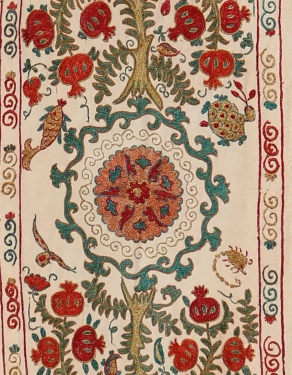 il_1140xN.3341310560_mvez Suzani Runner Uzbek Silk embroidery,Suzani Fabric Suzani Wall Hanging, Bedspread, Bed cover, Wall hanging, Wall Decor fabric, Tablecloth