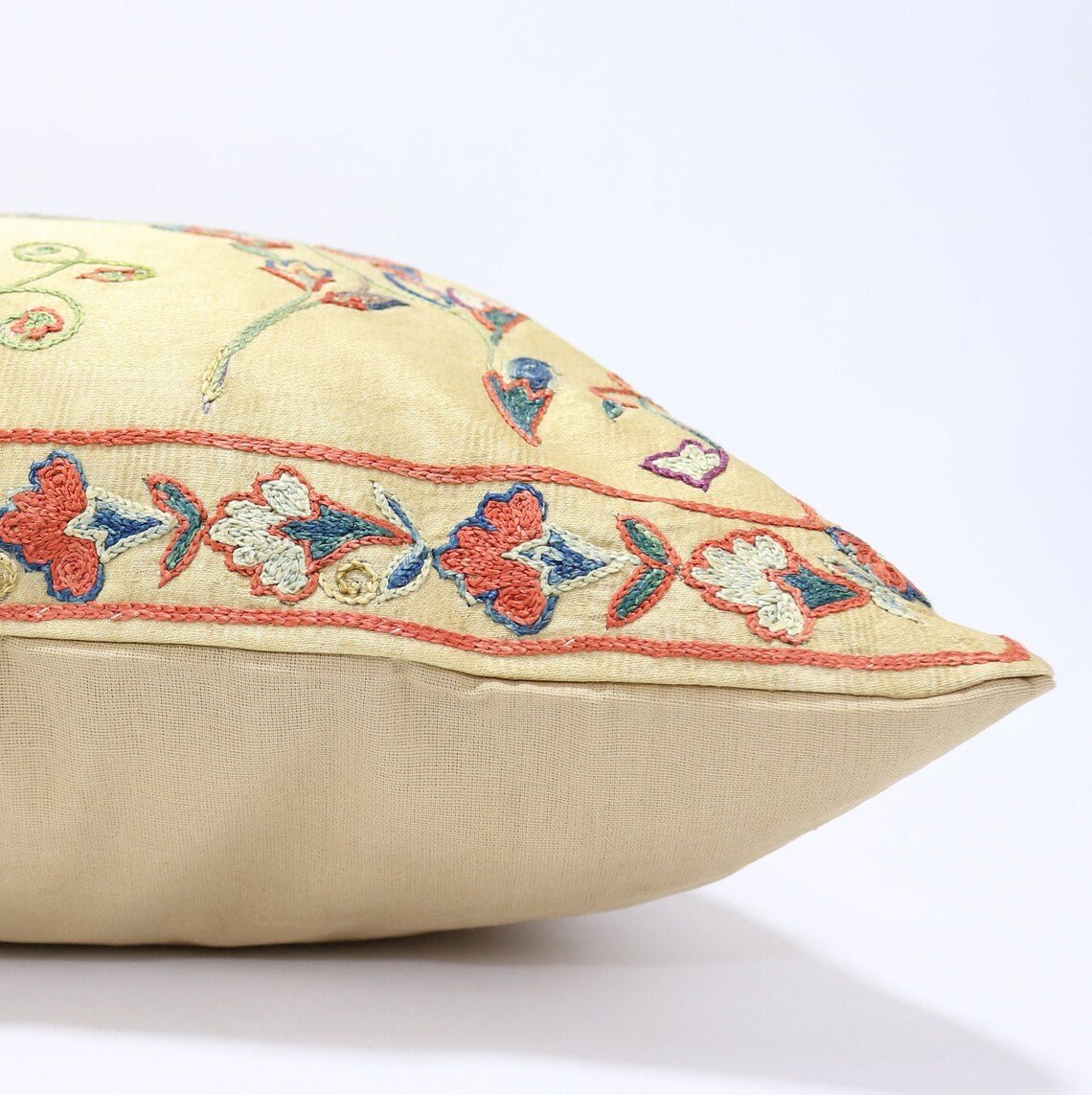 Suzani Pillow Uzbek Embroidery, Suzani Throw Pillow, Suzani Cushion Cover, Suzani Pillow Cover, Hand Embroidery Decorative Pillow-Pillowcase