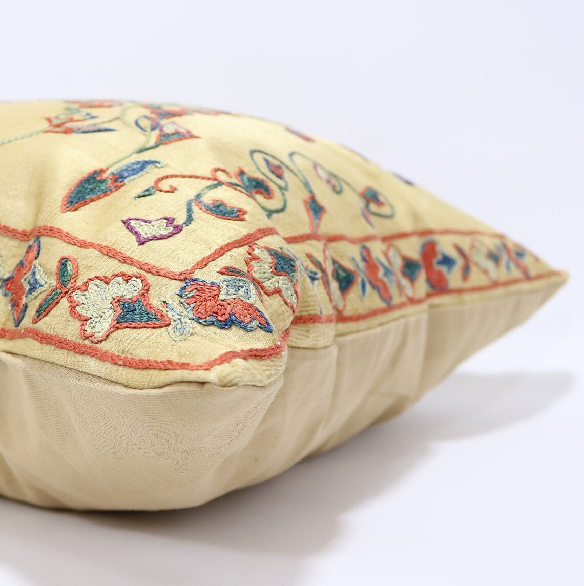 Suzani Pillow Uzbek Embroidery, Suzani Throw Pillow, Suzani Cushion Cover, Suzani Pillow Cover, Hand Embroidery Decorative Pillow-Pillowcase