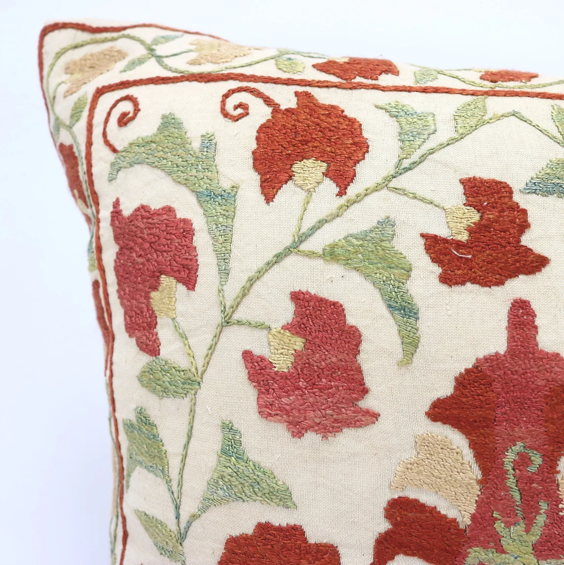 Suzani Pillow Uzbek Embroidery, Suzani Throw Pillow, Suzani Cushion Cover, Suzani Pillow Cover, Hand Embroidery Decorative Pillow-Pillowcase
