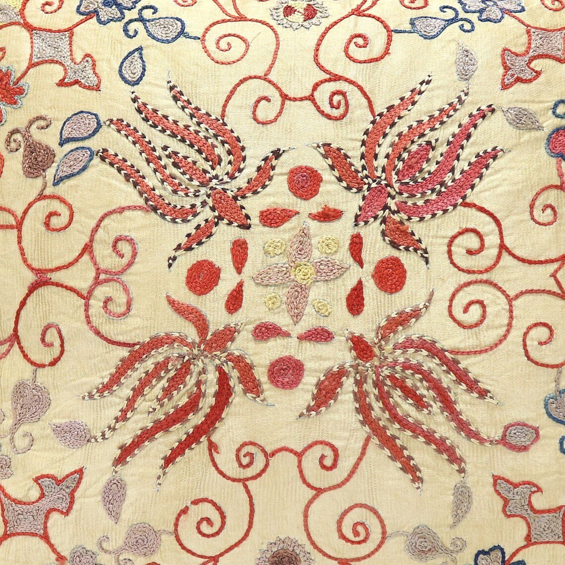 Suzani Pillow Uzbek Embroidery, Suzani Throw Pillow, Suzani Cushion Cover, Suzani Pillow Cover, Hand Embroidery Decorative Pillow-Pillowcase