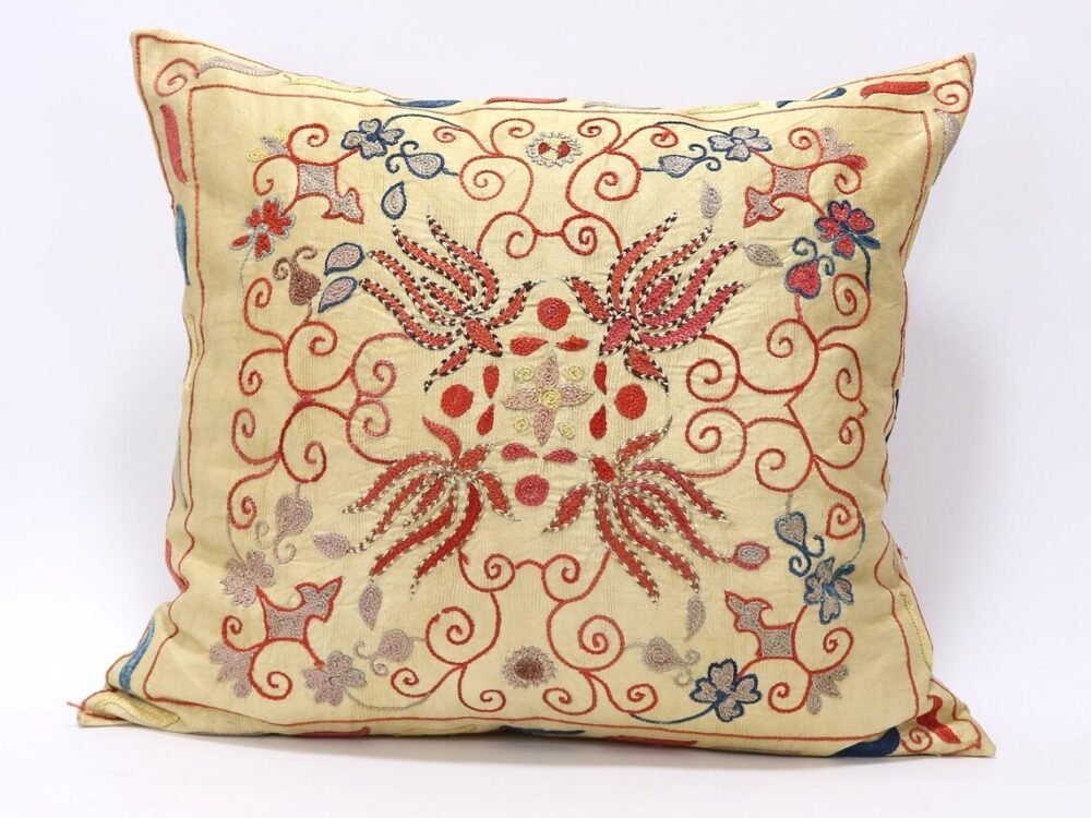 il_1140xN.3534447585_30pj Suzani Pillow Uzbek Embroidery, Suzani Throw Pillow, Suzani Cushion Cover, Suzani Pillow Cover, Hand Embroidery Decorative Pillow-Pillowcase