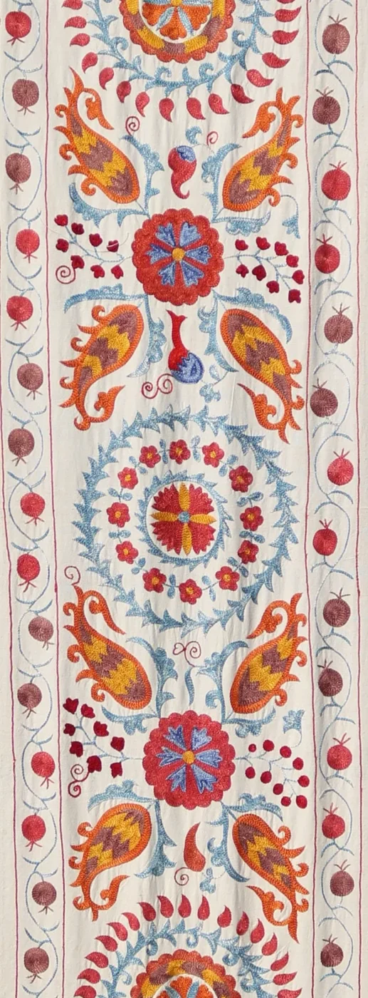 il_1140xN.3636705646_3lro Suzani Runner Uzbek Silk embroidery,Suzani Fabric Suzani Wall Hanging, Bedspread, Bed cover, Wall hanging, Wall Decor fabric, Tablecloth