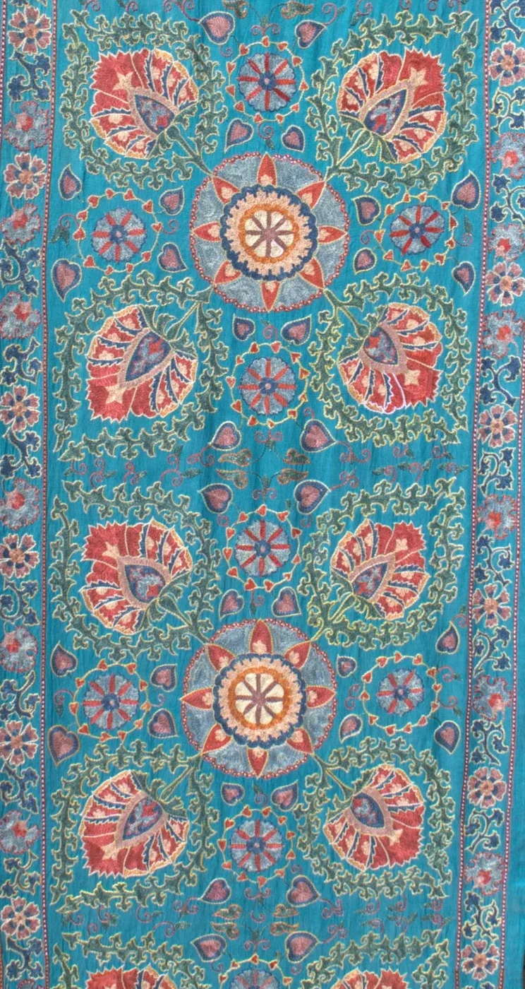 il_1140xN.4343748112_929z Suzani Runner Uzbek Silk embroidery,Suzani Fabric Suzani Wall Hanging, Bedspread, Bed cover, Wall hanging, Wall Decor fabric, Tablecloth