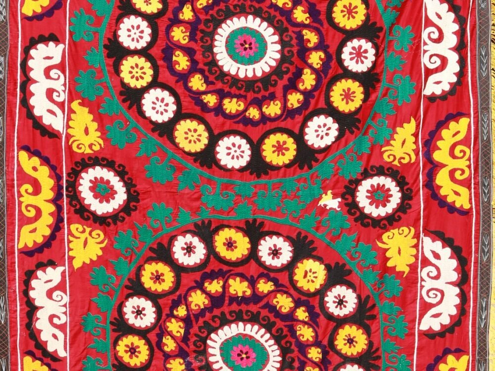 il_1140xN.4369431436_4gu1 Vintage Suzani Boho Wall Decor, Uzbek Handmade Silk Embroidery, Suzani Fabric, Ethnic Wall hanging,Tapestry, Suzani Bedcover, Tablecloth