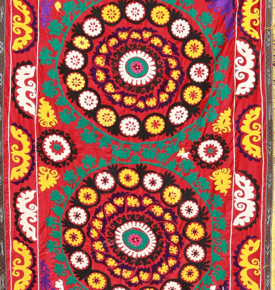 Vintage Suzani Boho Wall Decor, Uzbek Handmade Silk Embroidery, Suzani Fabric, Ethnic Wall hanging,Tapestry, Suzani Bedcover, Tablecloth