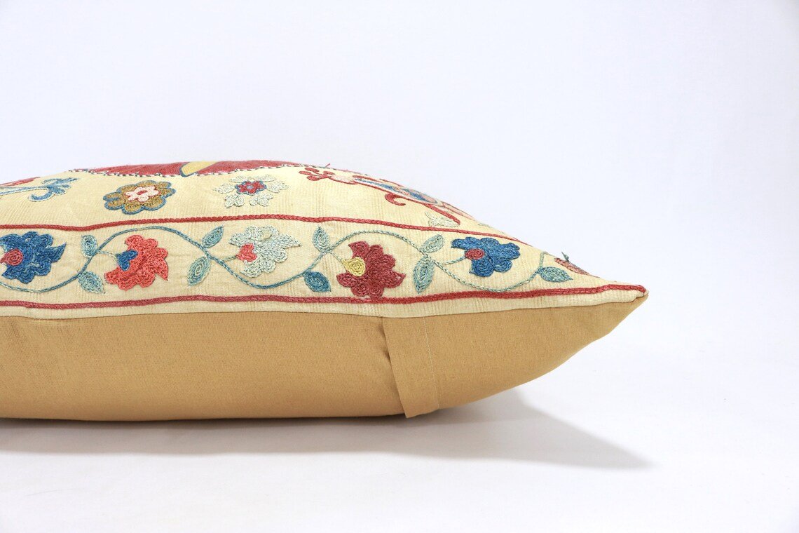 Suzani Pillow Uzbek hand embroidery Suzani Throw Pillow, Suzani Cushion Cover Suzani Pillow Cover Hand Embroidery Pillow Best Sale