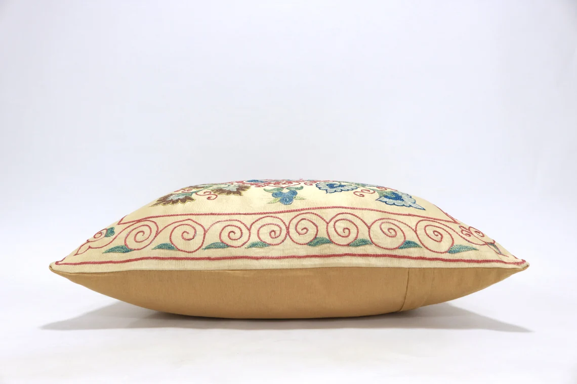 Suzani Pillow Uzbek hand embroidery Suzani Throw Pillow, Suzani Cushion Cover Suzani Pillow Cover Hand Embroidery Pillow Best Sale