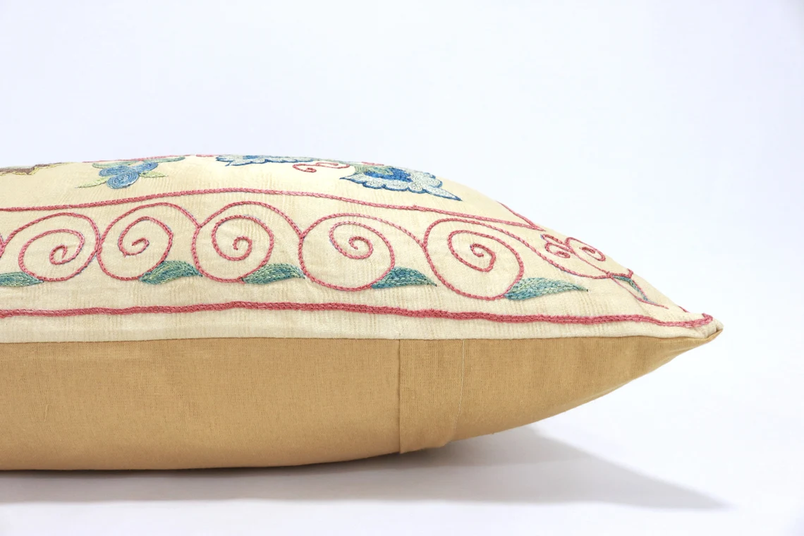 Suzani Pillow Uzbek hand embroidery Suzani Throw Pillow, Suzani Cushion Cover Suzani Pillow Cover Hand Embroidery Pillow Best Sale