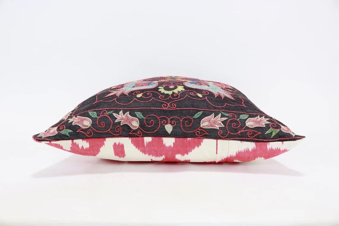 Suzani Pillow Uzbek hand embroidery Suzani Throw Pillow, Suzani Cushion Cover Suzani Pillow Cover Hand Embroidery Pillow Best Sale