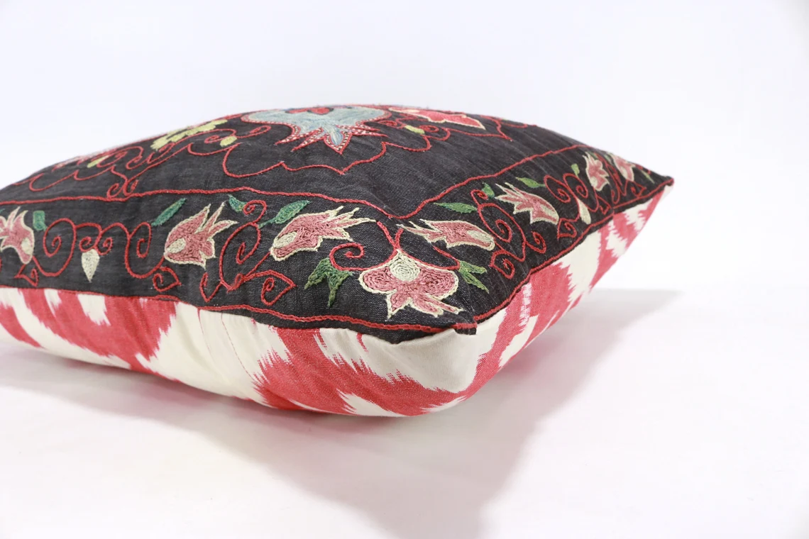 Suzani Pillow Uzbek hand embroidery Suzani Throw Pillow, Suzani Cushion Cover Suzani Pillow Cover Hand Embroidery Pillow Best Sale