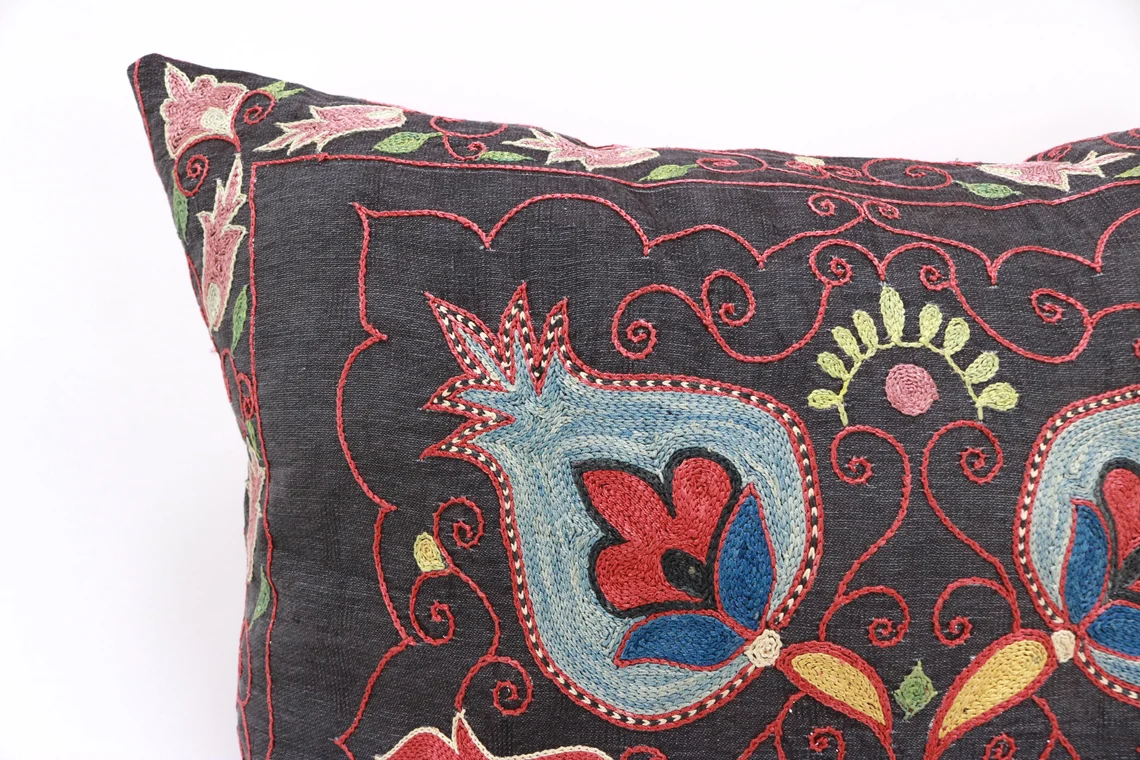 Suzani Pillow Uzbek hand embroidery Suzani Throw Pillow, Suzani Cushion Cover Suzani Pillow Cover Hand Embroidery Pillow Best Sale