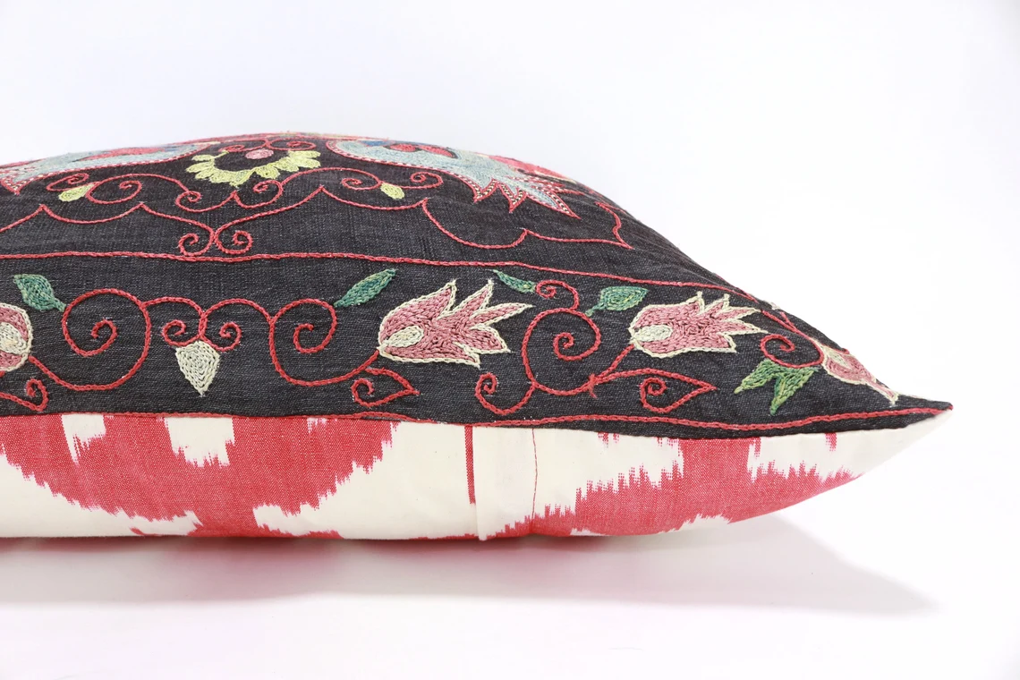 Suzani Pillow Uzbek hand embroidery Suzani Throw Pillow, Suzani Cushion Cover Suzani Pillow Cover Hand Embroidery Pillow Best Sale