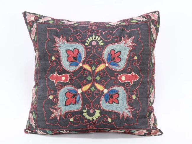Suzani Pillow Uzbek hand embroidery Suzani Throw Pillow, Suzani Cushion Cover Suzani Pillow Cover Hand Embroidery Pillow Best Sale
