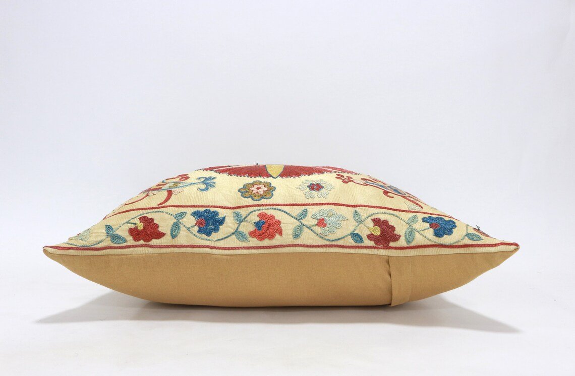 Suzani Pillow Uzbek hand embroidery Suzani Throw Pillow, Suzani Cushion Cover Suzani Pillow Cover Hand Embroidery Pillow Best Sale