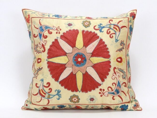 Suzani Pillow Uzbek hand embroidery Suzani Throw Pillow, Suzani Cushion Cover Suzani Pillow Cover Hand Embroidery Pillow Best Sale