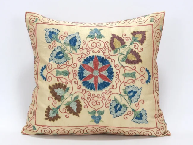 Suzani Pillow Uzbek hand embroidery Suzani Throw Pillow, Suzani Cushion Cover Suzani Pillow Cover Hand Embroidery Pillow Best Sale