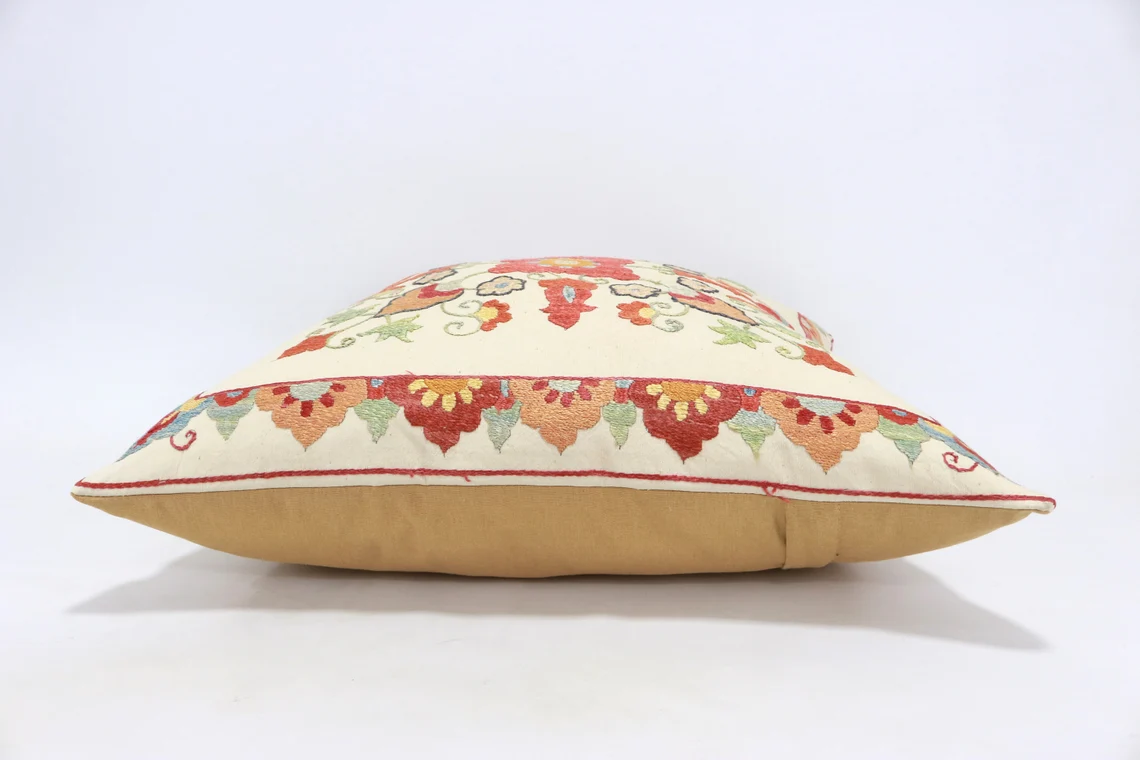 Suzani Pillow Uzbek hand embroidery Suzani Throw Pillow, Suzani Cushion Cover Suzani Pillow Cover Hand Embroidery Pillow Best Sale