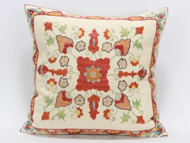 Suzani Pillow Uzbek hand embroidery Suzani Throw Pillow, Suzani Cushion Cover Suzani Pillow Cover Hand Embroidery Pillow Best Sale