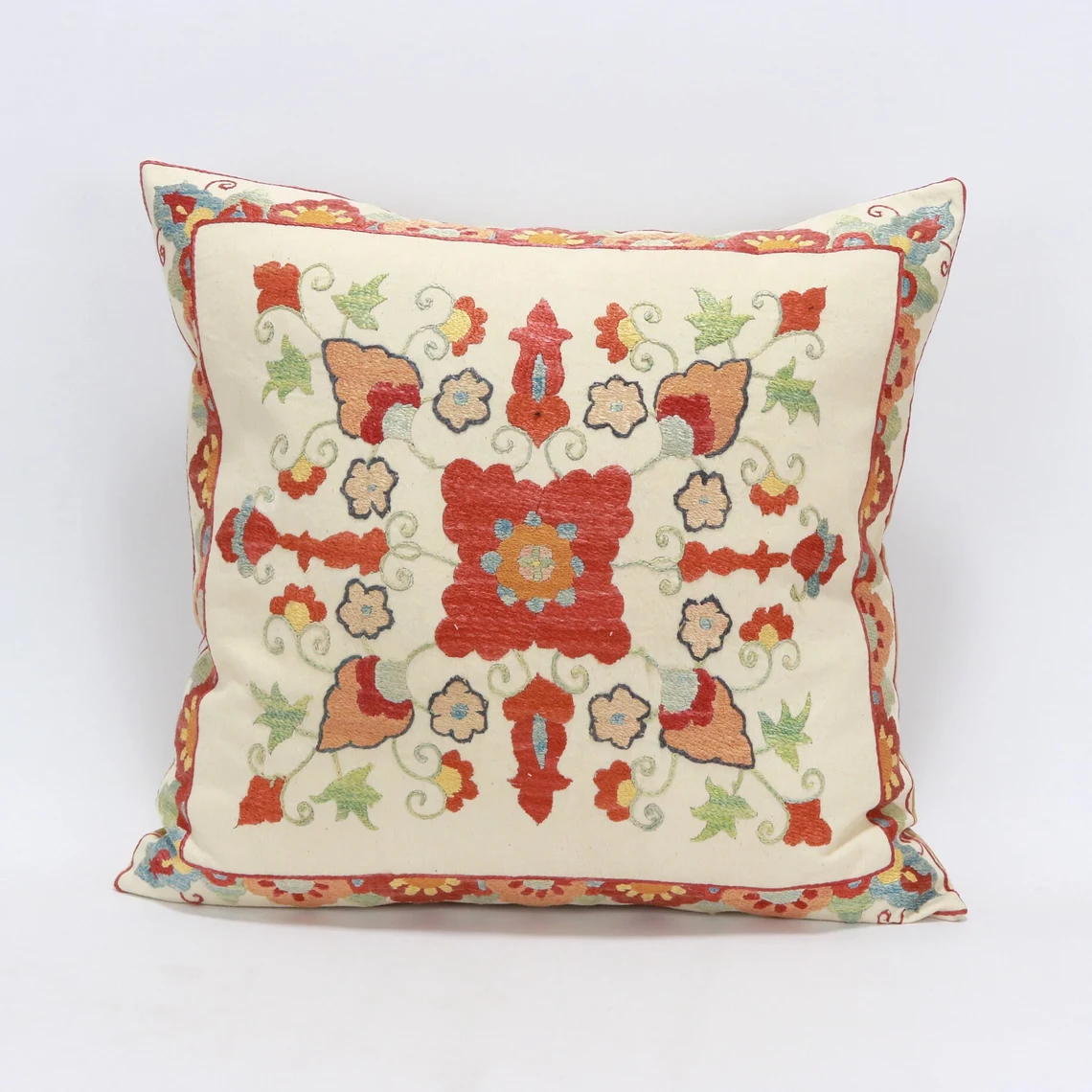 Suzani Pillow Uzbek hand embroidery Suzani Throw Pillow, Suzani Cushion Cover Suzani Pillow Cover Hand Embroidery Pillow Best Sale