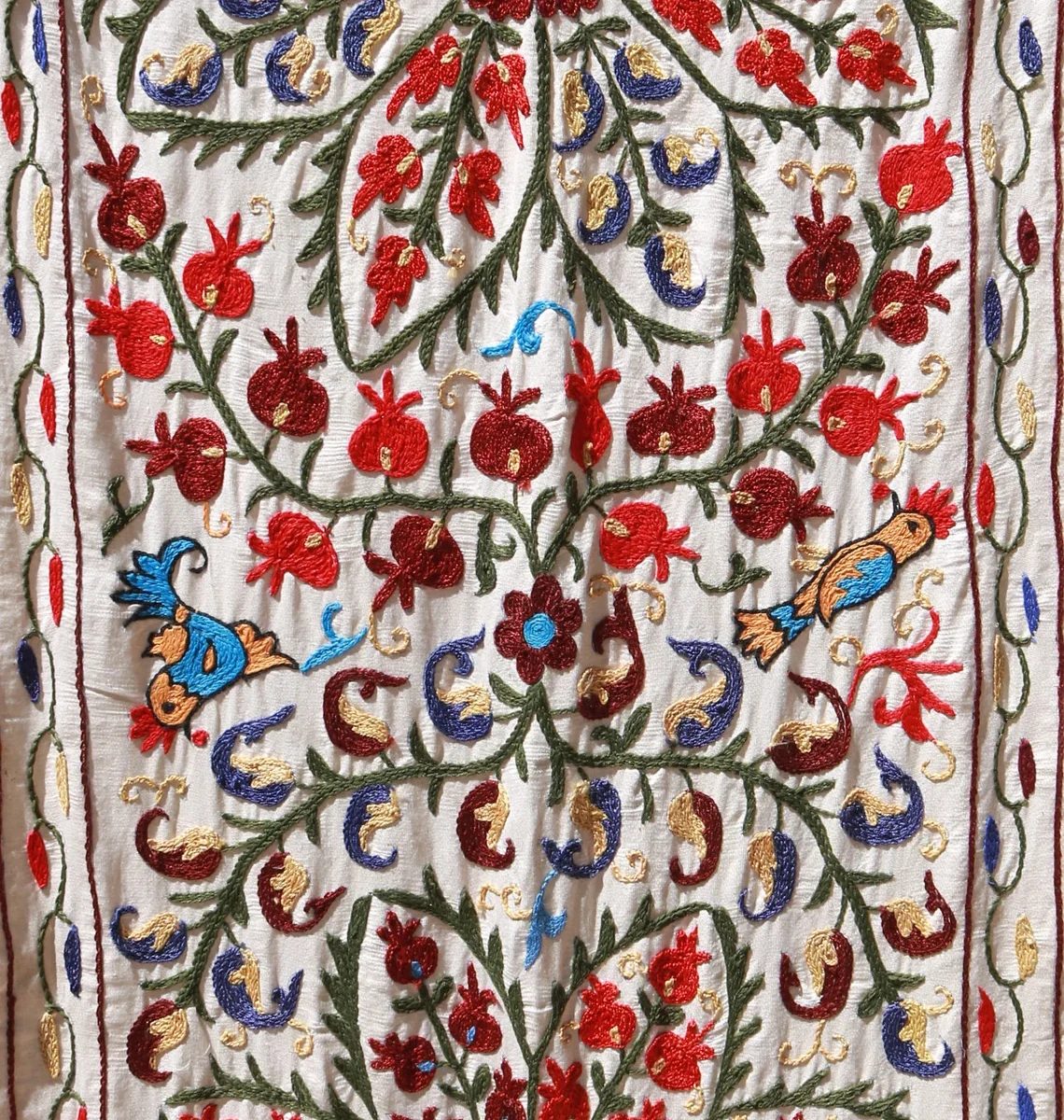 Suzani Runner Uzbek Silk embroidery,Suzani Fabric Suzani Wall Hanging, Bedspread, Bed cover, Wall hanging, Wall Decor fabric, Tablecloth