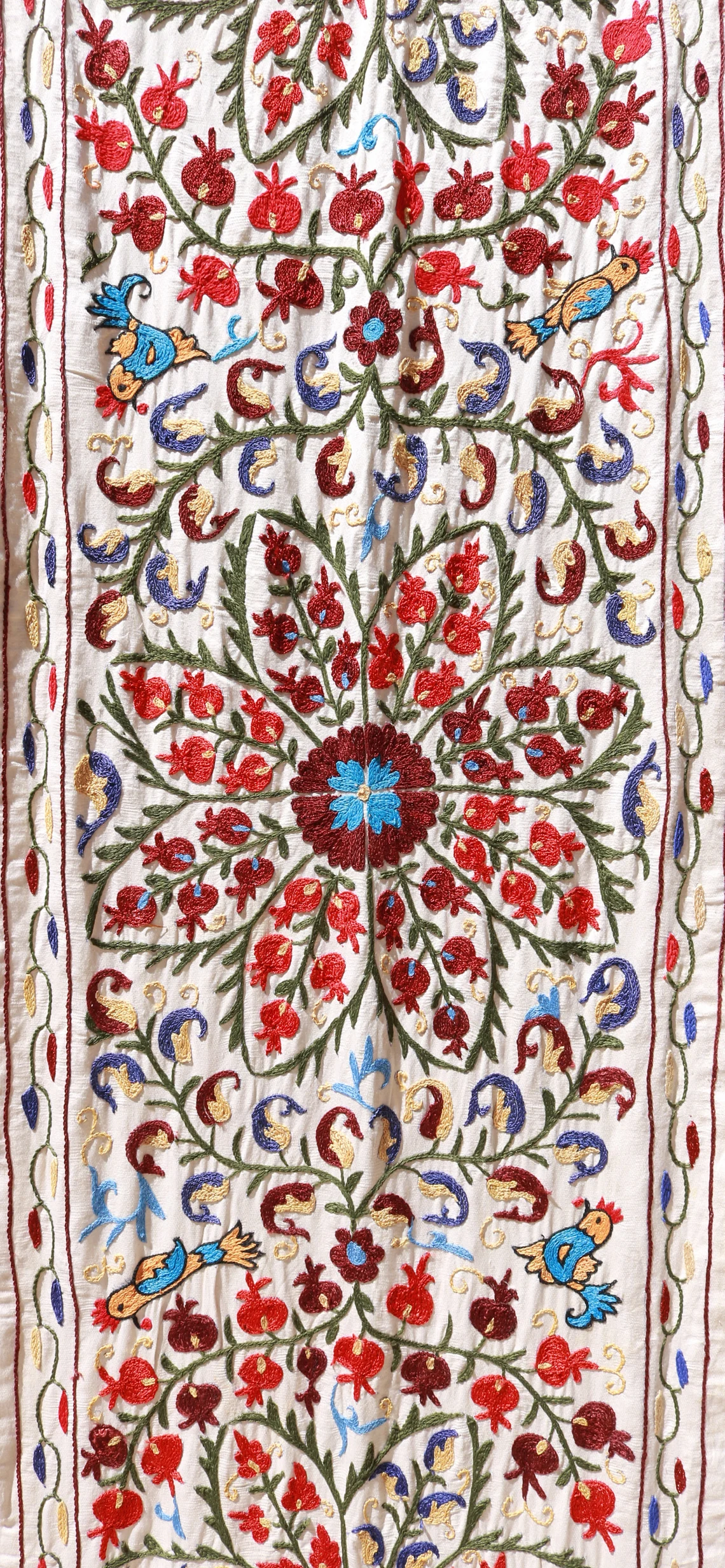 Suzani Runner Uzbek Silk embroidery,Suzani Fabric Suzani Wall Hanging, Bedspread, Bed cover, Wall hanging, Wall Decor fabric, Tablecloth