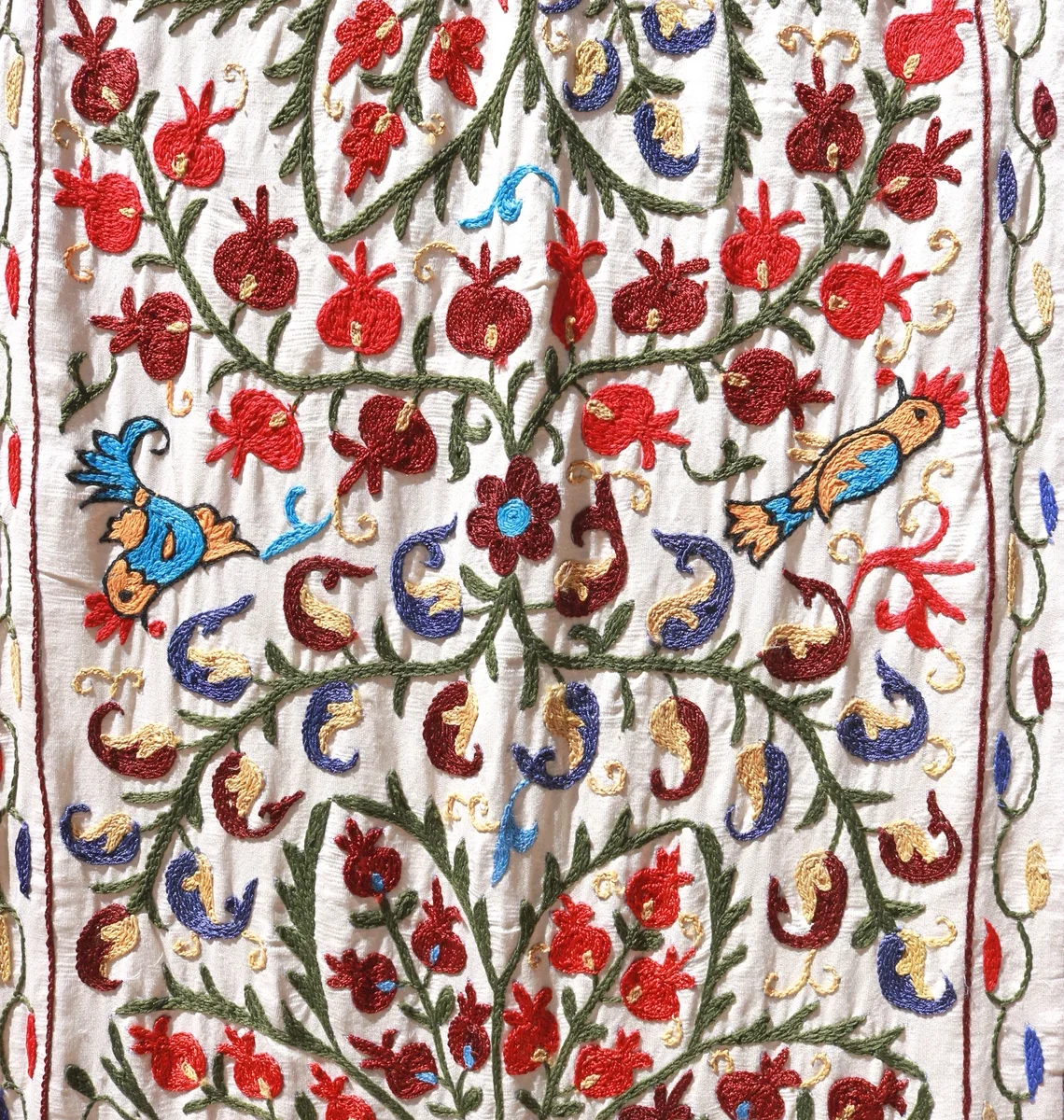 Suzani Runner Uzbek Silk embroidery,Suzani Fabric Suzani Wall Hanging, Bedspread, Bed cover, Wall hanging, Wall Decor fabric, Tablecloth