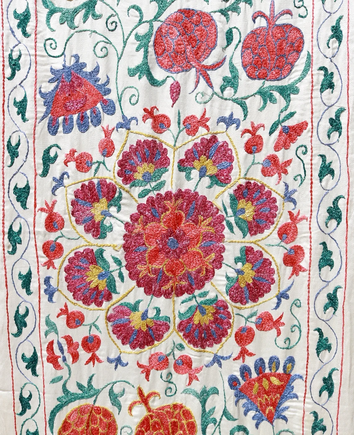 il_1140xN.5350507886_s7mg Suzani Runner Uzbek Silk embroidery,Suzani Fabric Suzani Wall Hanging, Bedspread, Bed cover, Wall hanging, Wall Decor fabric, Tablecloth