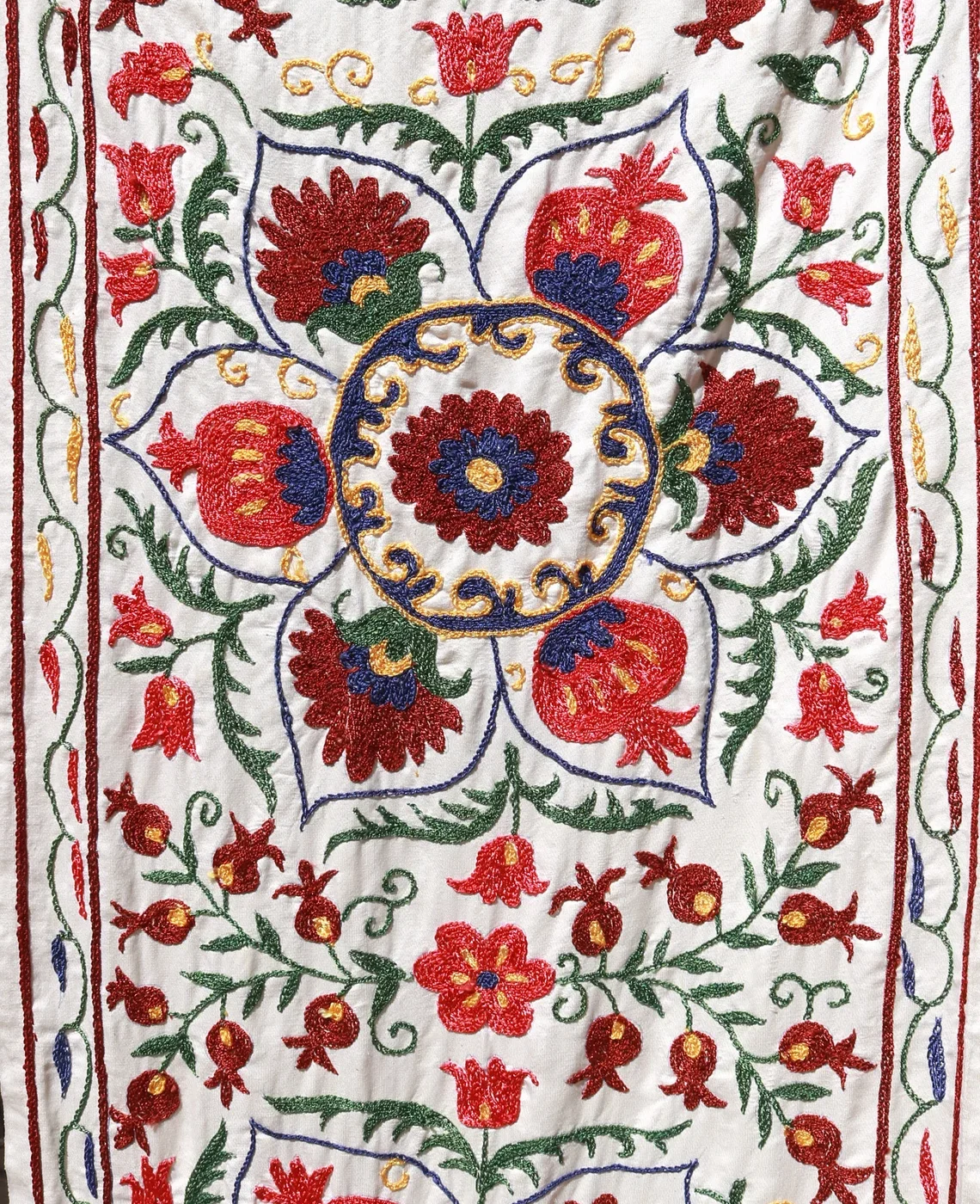 Suzani Runner Uzbek Silk embroidery,Suzani Fabric Suzani Wall Hanging, Bedspread, Bed cover, Wall hanging, Wall Decor fabric, Tablecloth