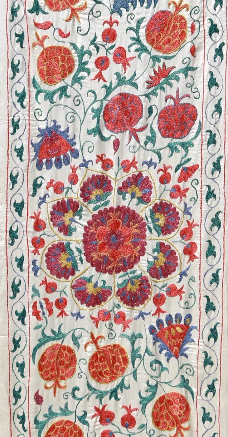 il_1140xN.5398679961_qi6l Suzani Runner Uzbek Silk embroidery,Suzani Fabric Suzani Wall Hanging, Bedspread, Bed cover, Wall hanging, Wall Decor fabric, Tablecloth