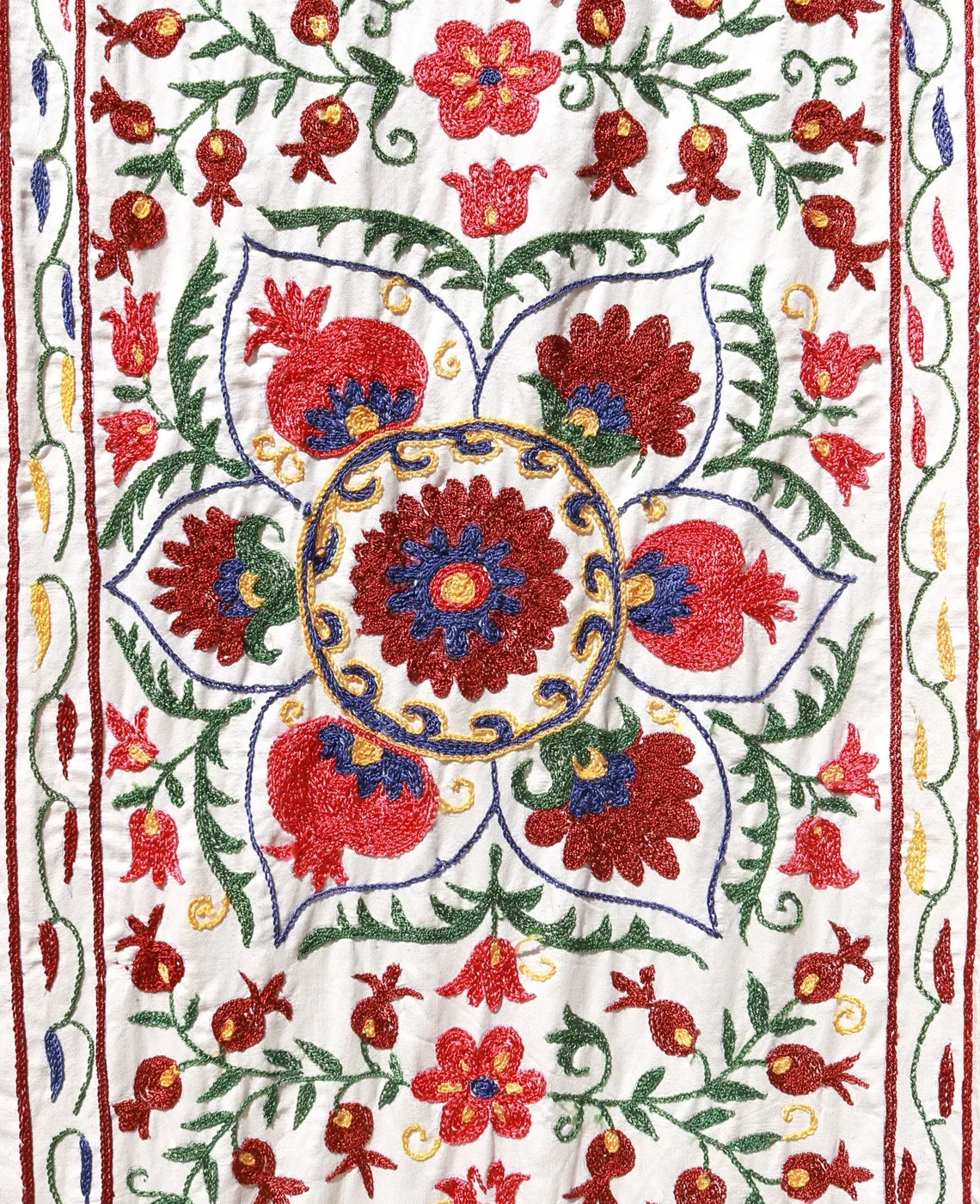 Suzani Runner Uzbek Silk embroidery,Suzani Fabric Suzani Wall Hanging, Bedspread, Bed cover, Wall hanging, Wall Decor fabric, Tablecloth