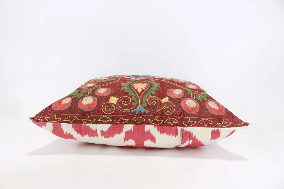 Suzani Pillow Uzbek hand embroidery Suzani Throw Pillow, Suzani Cushion Cover Suzani Pillow Cover Hand Embroidery Pillow Best Sale
