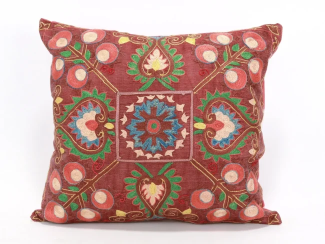Suzani Pillow Uzbek hand embroidery Suzani Throw Pillow, Suzani Cushion Cover Suzani Pillow Cover Hand Embroidery Pillow Best Sale