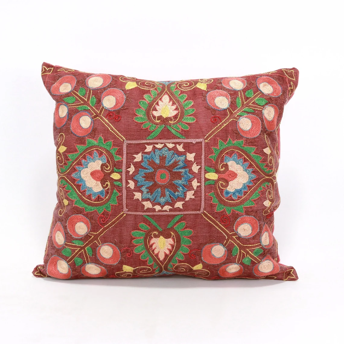 Suzani Pillow Uzbek hand embroidery Suzani Throw Pillow, Suzani Cushion Cover Suzani Pillow Cover Hand Embroidery Pillow Best Sale