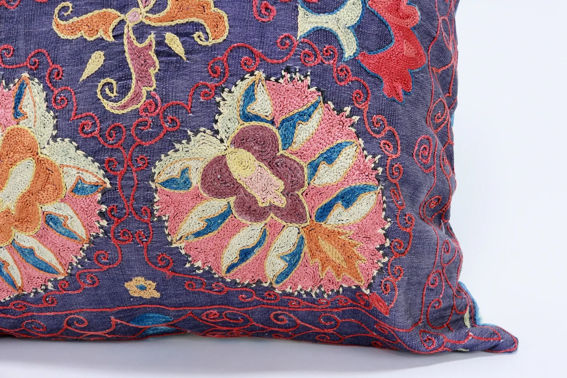 Suzani Pillow Uzbek hand embroidery Suzani Throw Pillow, Suzani Cushion Cover Suzani Pillow Cover Hand Embroidery Pillow Best Sale