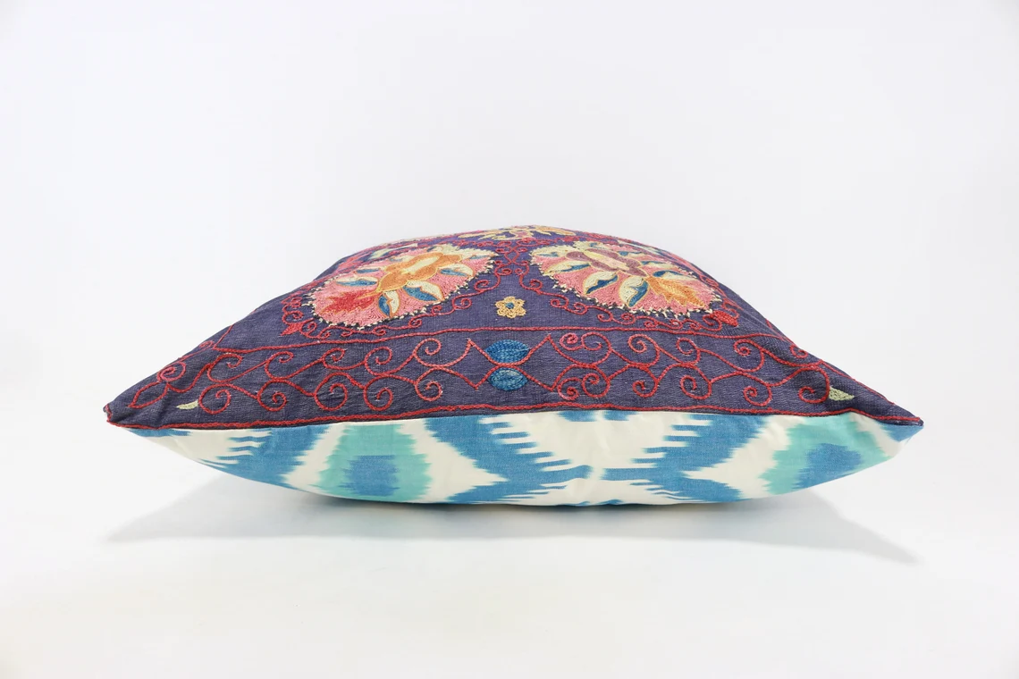 Suzani Pillow Uzbek hand embroidery Suzani Throw Pillow, Suzani Cushion Cover Suzani Pillow Cover Hand Embroidery Pillow Best Sale